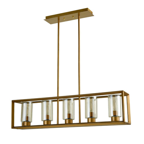 Modern Brushed Gold Chandelier for Kitchen Island